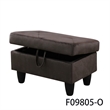 Afuera Living Espresso Flannel 3-Piece Sofa Set with Storage Footstool