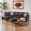 Afuera Living Espresso Flannel 3-Piece Sofa Set with Storage Footstool