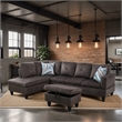 Afuera Living Espresso Flannel 3-Piece Sofa Set with Storage Footstool