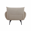 Afuera Living Mid-Century Oversized Fabric Armchair with Metal Legs