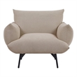Afuera Living Mid-Century Oversized Fabric Armchair with Metal Legs