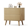 Afuera Living 23-Inch Brown Fluted 2-Drawer Bedside Table Set of 2 75 lbs Top