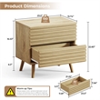 Afuera Living 23-Inch Brown Fluted 2-Drawer Bedside Table Set of 2 75 lbs Top