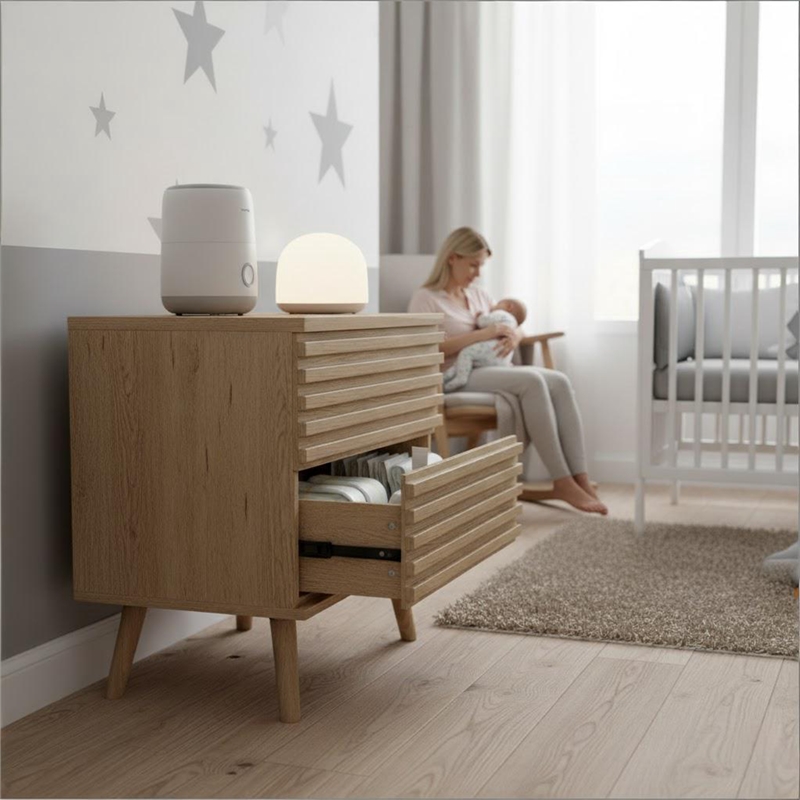 Afuera Living 23-Inch Brown Fluted 2-Drawer Bedside Table Set of 2 75 lbs Top