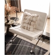 Afuera Living White 29.53-Inch Foldable Leather Accent Chair Stainless Steel