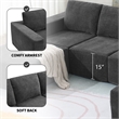 Afuera Living Dark Grey Chenille U-Shaped Modular Floor Sofa No Assembly