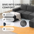 Afuera Living Dark Grey Chenille U-Shaped Modular Floor Sofa No Assembly