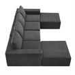 Afuera Living Dark Grey Chenille U-Shaped Modular Floor Sofa No Assembly