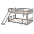 Afuera Living Grey Full-Over-Full Bunk Bed with Reversible Slide and Ladder