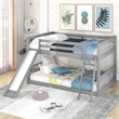 Afuera Living Grey Full-Over-Full Bunk Bed with Reversible Slide and Ladder