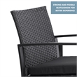 Afuera Living 3-Piece Black PE Wicker Patio Set with Tempered Glass Table