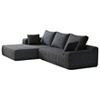 Afuera Living Black L-Shaped Chenille Foam-Filled Modular Sofa No Assembly