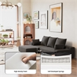 Afuera Living Black L-Shaped Chenille Foam-Filled Modular Sofa No Assembly