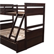 Afuera Living Espresso Separable Twin-Over-Full Pine Bunk Bed with Drawers