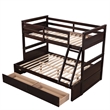 Afuera Living Espresso Separable Twin-Over-Full Pine Bunk Bed with Drawers