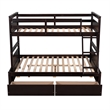 Afuera Living Espresso Separable Twin-Over-Full Pine Bunk Bed with Drawers