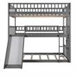 Afuera Living Full-Over-Full-Over-Full Pine Wood Triple Bed with Ladder & Slide
