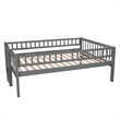 Afuera Living Full-Over-Full-Over-Full Pine Wood Triple Bed with Ladder & Slide