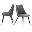 Afuera Living Grey Faux Leather Wing-Back Dining Chairs 2-Piece Set 250 lbs