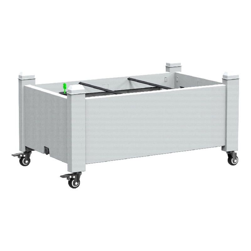 Afuera Living White Resin Planter with Reinforced Posts and Ventilation Slats