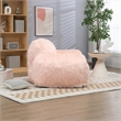 Afuera Living Pink Faux Fur Bean Bag Chair with Memory Sponge Fill