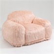 Afuera Living Pink Faux Fur Bean Bag Chair with Memory Sponge Fill