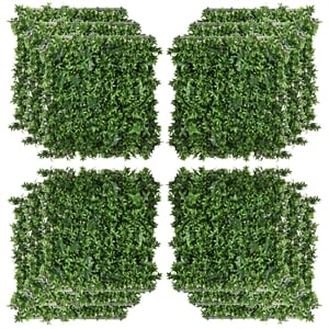 Afuera Living 12-Pack Green Artificial Grass Wall Panels 33 Sq Ft Total