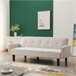 Afuera Living White Linen Split-Back Convertible Sofa Bed 500 lbs Capacity