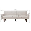 Afuera Living White Linen Split-Back Convertible Sofa Bed 500 lbs Capacity