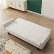 Afuera Living White Linen Split-Back Convertible Sofa Bed 500 lbs Capacity