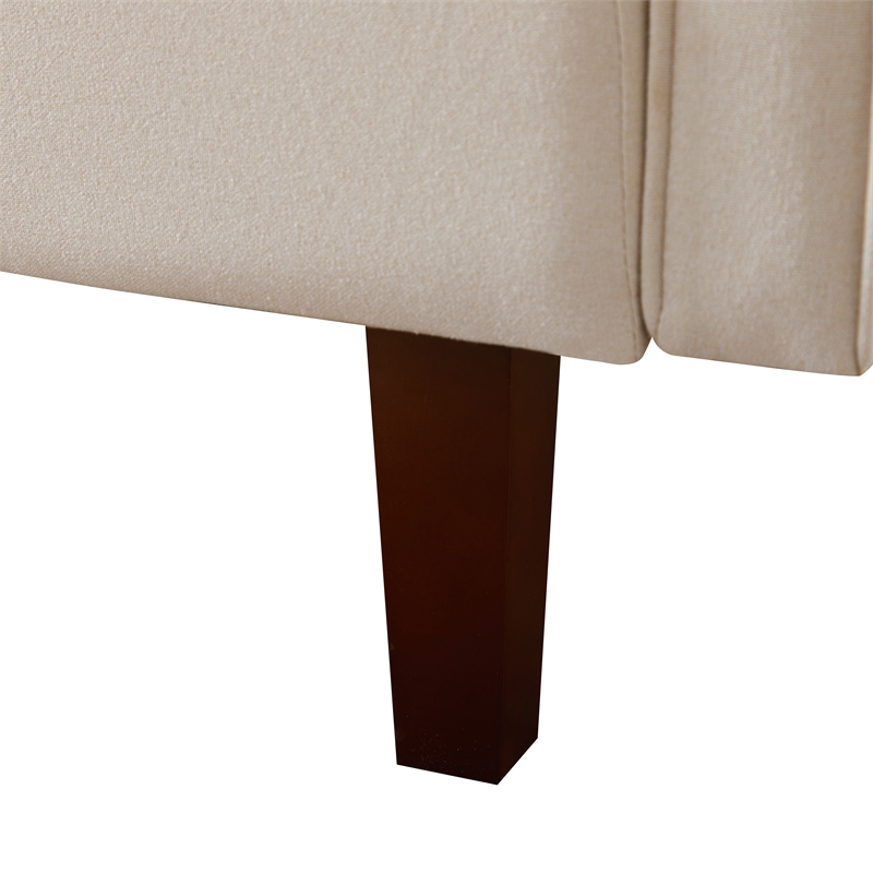 Afuera Living White Linen Split-Back Convertible Sofa Bed 500 lbs Capacity