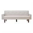 Afuera Living White Linen Split-Back Convertible Sofa Bed 500 lbs Capacity