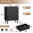 Afuera Living Black Fluted 24-Inch 3-Drawer Nightstand with Rose Gold Handles
