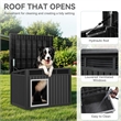 Afuera Living Black Dog House with Lockable Latch for Small to Medium Pets