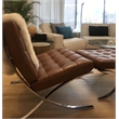 Afuera Living Amber 29.53-Inch Leather Foldable Accent Chair Stainless Steel
