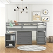 Afuera Living Grey Twin Loft Bed with Cabinet & Rolling Desk & Bookshelf