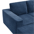 Afuera Living Navy Foam-Filled Chenille U-Shaped Modular Floor Sofa