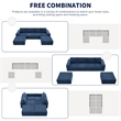 Afuera Living Navy Foam-Filled Chenille U-Shaped Modular Floor Sofa