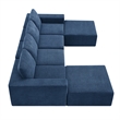 Afuera Living Navy Foam-Filled Chenille U-Shaped Modular Floor Sofa