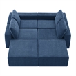 Afuera Living Navy Foam-Filled Chenille U-Shaped Modular Floor Sofa