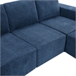 Afuera Living Navy Foam-Filled Chenille U-Shaped Modular Floor Sofa