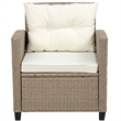 Afuera Living 4-Piece Beige Wicker Patio Sectional Sofa Set with Cushions