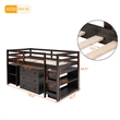 Afuera Living Low Twin Loft Bed with Cabinet and Rolling Portable Desk