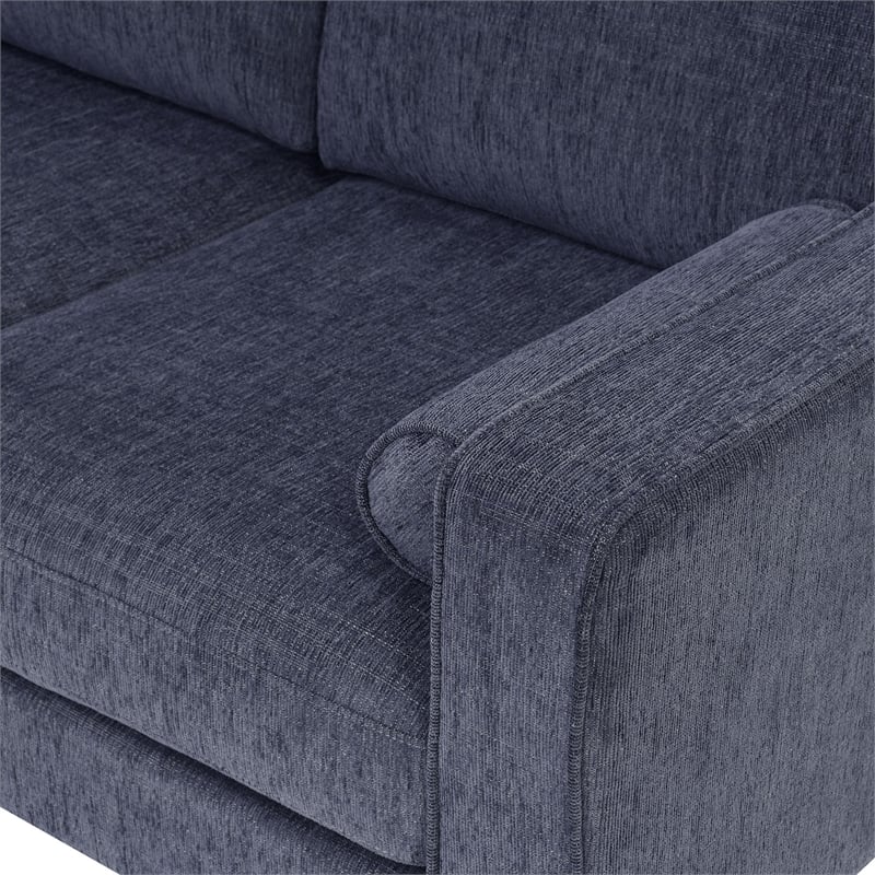 Afuera Living 86-Inch Chenille L-Shaped Sectional Sofa in Blue and Gray