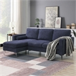Afuera Living 86-Inch Chenille L-Shaped Sectional Sofa in Blue and Gray