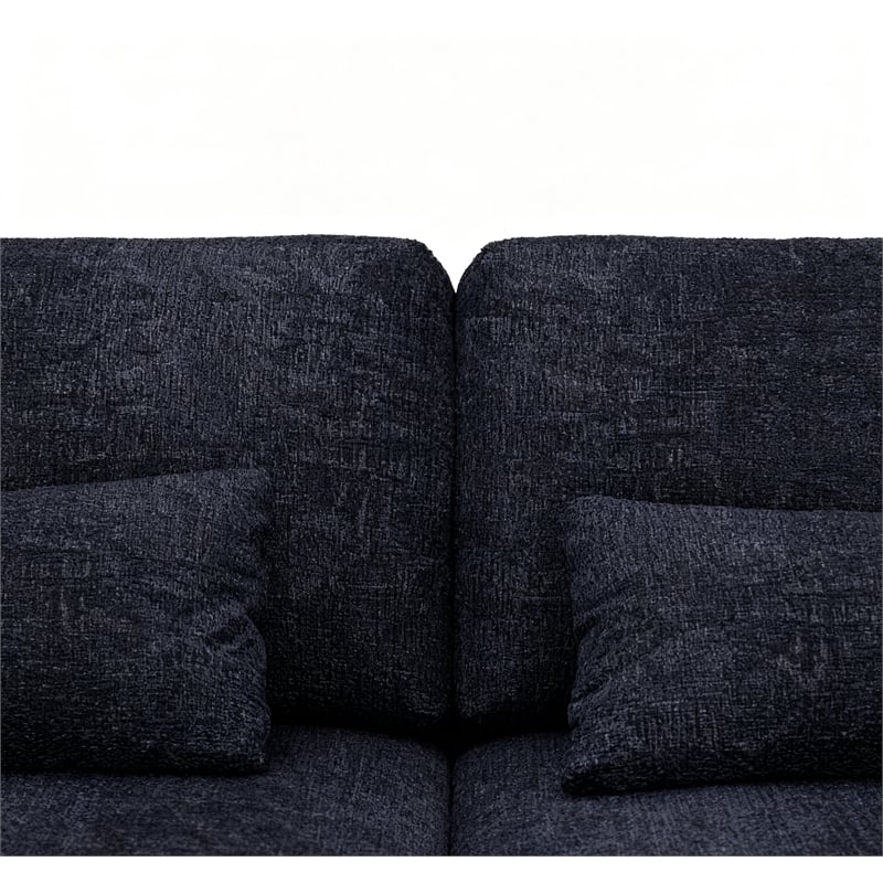 Afuera Living 93-Inch Upholstered Blue Sleeper Sofa with Wide Arms