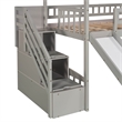 Afuera Living Gray Twin Loft Bed with 2 Drawers & Slide & Playhouse Design