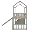 Afuera Living Gray Twin Loft Bed with 2 Drawers & Slide & Playhouse Design