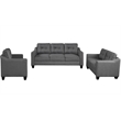 Afuera Living 3-Piece Linen Sectional Sofa Set with Tufted Cushions