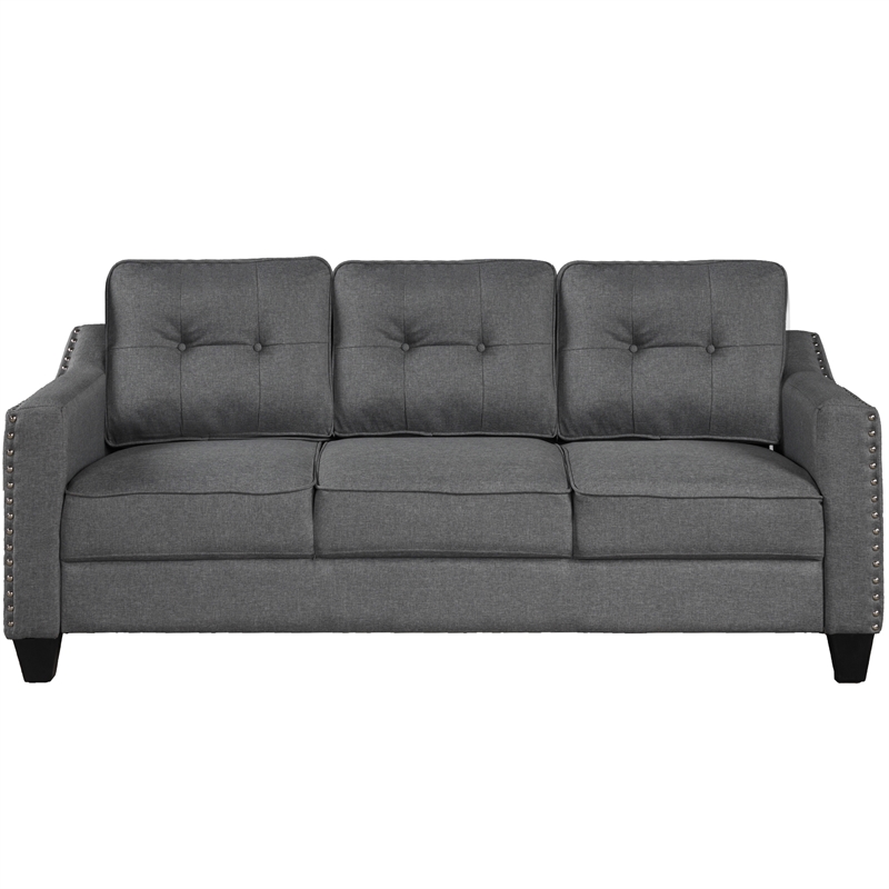 Afuera Living 3-Piece Linen Sectional Sofa Set with Tufted Cushions